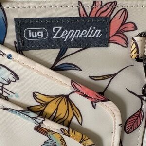 lug Zeppelin Floral Wristlet in Cream with Pink & Yellow Accents